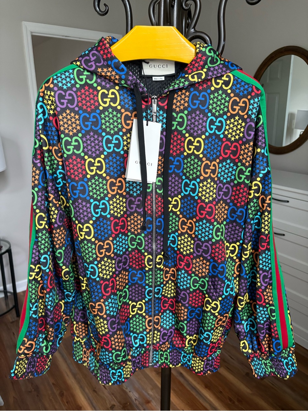 Gucci Mens Psychedelic GG Monogram Zip Hoodie